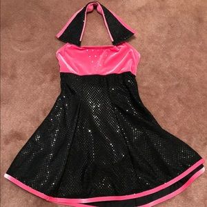 Weissman Dance Costume Black & Pink Retro Dress CL